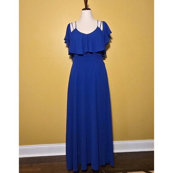 Leshop Full Length Bridesmaid Dress Off Shoulder Royal Blue Medium Bohemian Med - Picture 2 of 9